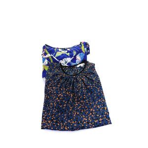 Caballero Collection Current Air Womens Floral Blouse Top Blue Size S M Lot 2